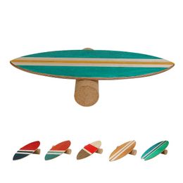 Wooden Balance Board Thickened Portable Non-slip Swing Surfing Practise Board Indoor Outdoor Skateboard Yoga Pilates Equipment