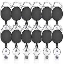 Rings 12pcs ABS Zinc Alloy Retractable Easy To Pull Keychain Badge Clip Landyard Badge Reel Id Badge Holder Nurse Accessories