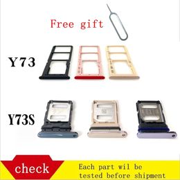 Sim Card Tray Holder, Slot Adapter, Micro SD Card Tray, Free Eject Pin, Key Tool, for VIVO Y73, Y73S, V2031A