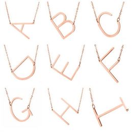 Personalized initial letter Pendant Necklace women 26 Alphabet Gold Silver Rose Gold Charm chain For men Fashion Jewelry Gift2870553