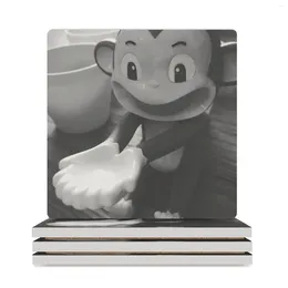 Table Mats Monkey Brain Ceramic Coasters (Square) Tea Cup Holder Set For Drinks Cute