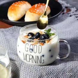 Wine Glasses Glass Cup For Beverages Breakfast Kitchen Juice Milk Good Morning Dinking Coffee Mug