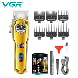 Clippers VGR Hair Clipper Adjustable Hair Cutting Machine Waterproof Hair Trimmer Cordless Barber Digital Display Clipper for Men V693
