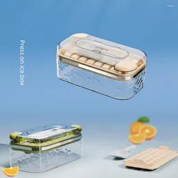 Baking Moulds Ice Tray With Odour Prevention 32 Grids Cube Lid Bin For Freezer Whiskey Cocktail Coffee Tea Easy Release Push-type