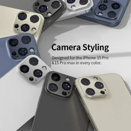 Camera Lens Protectorfor IPhone 15 Pro Max 15 Plus Titanium Metal Camera Cover Screen Metal Ring Case for IPhone 15/15 Pro