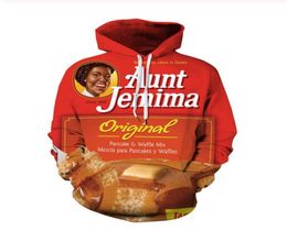 Fashion Men Hoodies Harajuku aunt jemima 3D HD Print Casual Fox Hoodies Sweatshirts Couple Tracksuits Women Hoodies LM0322759875