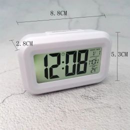 Electronics Mini Music Digital Alarm Clock Temperature Electronic LED Clock Backlit Doze Silent Calendar Desktop Wall Clocks