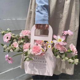 Gift Wrap Packaging Flower Boxs Rose Wrapping Handheld Waterproof Kraft Paper Bag Arrangement Valentine'S Day Wedding Decoration