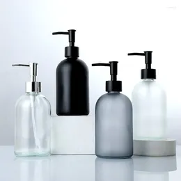 Liquid Soap Dispenser 410ml Glass Pump Bottle Large Capacity Hand Press For Bathroom Shampoo Lotion Storager Container