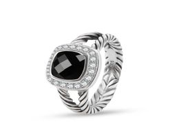 ed Wire Rings Prismatic Black Rings Women039s Fashion Silver Plated Micro Diamonds Trendy Versatile Styles8989021