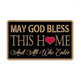 Carpets May God Bless This Home And All Who Enter Doormat Christmas Decoration 2024 Front Indoor Rug Door Mat