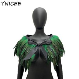 Gothic Masquerade Victorian Feather Shrug Shawl Shoulder Wrap Cape Fake Choker Collar Halloween Party Cosplay Costume