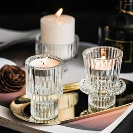 Candle Holders Nordic Glass Candlestick European Candles Table Stand Romantic Home Decoration