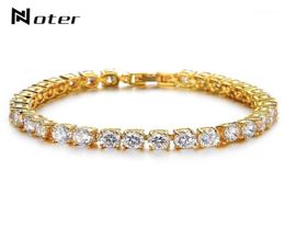 Noter Tennis Bracelets Men Boys Micro Crystal Braslet Male Hand Jewellery Charm Gold SilverColor Chain Link Braclet Armband18540601