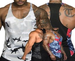 Men Multicolor Army Camouflage Muscle Gym Bodybuilding Tshirt Tank Top Vest New2018912