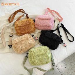 Shoulder Bags Autumn Winter Crossbody For Women Trend Fluffy Plush Shopper Handbags Portable Small Square Street Travel Tote