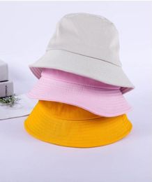 Cloches 2022 Black White Solid Bucket Hat Unisex Bob Caps Hip Hop Gorros Men Women Summer Panama Cap Beach Sun Fishing Boonie5341466