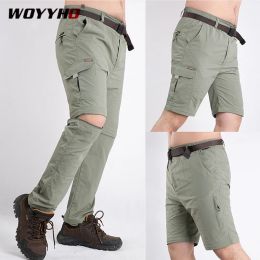 Pants Quick Drying Hiking Pants Men Outdoor Detachable Double Cut Multipocket Camping Hunting Pants Summer Winter Pants Men