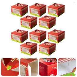 Take Out Containers 10 Pcs Christmas Cake Box Muffin Case Cardboard Food Dome Holder Dessert Plastic Disposable Puffs