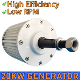 Horizontal Axis 20KW Electric Generator 24V 48V 96V 120V 220V Low RPM Permanent Magnet Alternator 20000W Turbine Motor With Base