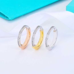 Designer original New Tiffays LOCK Series Lock Head Ring for Women with 18K Gold Plating in Platinum Fashion Diamond Set Couple