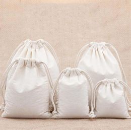 7x9 9x12 10x15 13x18 15x20cm cotton drawstring bag Small Muslin Bracelet Gifts Jewellery Packaging Bags Cute Drawstring Gift Bag P708015988