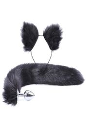 2Pcs set y Faux Fur Tail Metal Butt Plug Cute Cat Ears Headband for Role Play Party Costume Prop Adult Sex Toys189x5161052