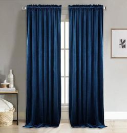 Modern Solid Velvet Blackout Curtains for Living Room Bedroom Soft Comfortable Blinds Windows Curtain Custom Size Plain Door New2267203