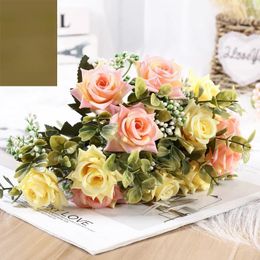 Decorative Flowers 1 Bundle Silk Hydrangea Autumn Vase For Home Decor Christmas Wedding Bridal Bouquet Wall Set Artificial