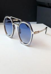 Retro Round Sunglasses H006 Silver blue Unisex Sun Glasses UV Protection Eye Wear box6441644