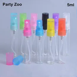 Storage Bottles 100pcs 5ML Portable Mini Cute Refillable Perfume Bottle With Spray &Empty Case Colorful -10 Colors