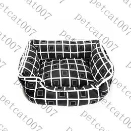 Black Plaid Dog Bed Kennels Letter Print Pet Nest Pens Small Large Dogs Kennel Beds Supplies312B