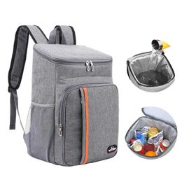 20L Portable Thermal Lunch Bag Food Box Durable Waterproof Cooler Ice Insulated Case Camping Oxford Dinner Backpacks Icebox 240329
