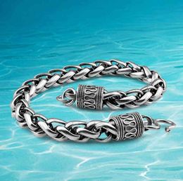 Solid 925 Sterling Bracelets Bangles Men Vintage Style Thai Silver Men039s Bracelet Wide 7mm6919308