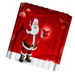 Shower Curtains Christmas Curtain Polyester Bathroom Home Xmas Waterproof Decor Santa Clause