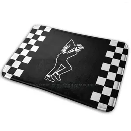 Carpets Rude Boy Ska Checkered Mat Rug Carpet Anti-Slip Bedroom Entrance Door Girl Skanking Black And White Brass