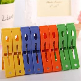 8Pcs/set Large Hanger Clips Plastic Windproof Clothes Pins Spring Clamp Beach Towel Powerful Clothespins Quilt Clip