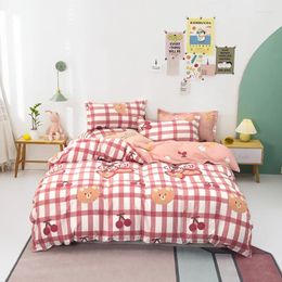 Bedding Sets Thickened Sanded Aloe Cotton Fresh Four-piece Set Of Three-piece Student Dormitory Suite Four-season Kit