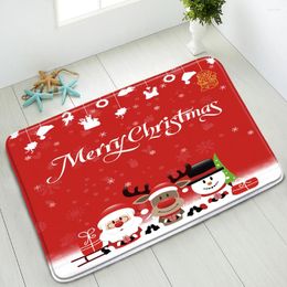 Bath Mats Christmas Non-Slip Indoor Floor Mat Bedroom Kitchen Doormat Rug Absorbent Balcony Carpet Washable Foot Pads Home Decor