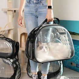 Cat Carriers Portable Dog Carrier Bag Pet Puppy Travel Bags Foldable Breathable Transparent Pvc Dual Use Outgoing Large Pets Handbag