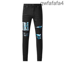 Designer Jeans Clothing Pants Men Women Panther Print Green Destroyed Mens Slim Denim Straight Biker Skinny Jean B4E1 FCKW