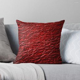 Pillow Dark Red Leather Texture Throw Elastic Cover For Sofa Christmas Pillowcase Custom