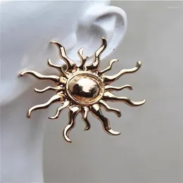 Stud Earrings European And American Style Gold-plated Shiny Large Cold Trendy Personality Exaggerated Fashion Earring