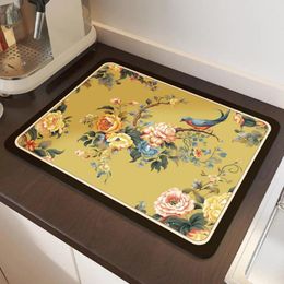 Table Mats Wipe Clean Drain Mat Chinese Style Thickened Tea Countertop Draining Pad Set Water Absorbent Non-slip Pot