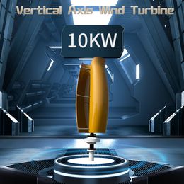 China Low Noise Vertical Axis Wind Turbine 5000W 10000W 12V 24V 48V Windmill Household Hybrid Controller With Off Grid Inverter