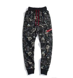 Lover Black White Camo Letter Print Personality Hip Hop Pants Teenager Fashion Cartoon Print Hip Hop Pants7837648