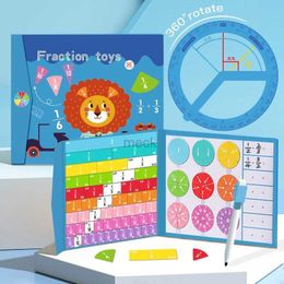 Decompression Toy Children Magnetic Fraction Math Toys Wooden Fraction Book Set Teaching Visual Aid Kids Arithmetic Educational Learning Toy 240413