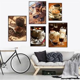 Retro Coffee Cups Canvas Painting Nordic Cafe Posters and Prints Wall Art Picture for Cafe Home Decor Restaurant Kitchen Cuadros