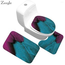 Bath Mats Zeegle 3pcs Bathroom Rug Set Anti Slip Pedestal Lid Toilet CoverFlannel Soft Absorbent Floor Bahtroom Foot Mat