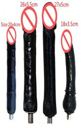S M L Huge Four Size Black Dildo Adult Sex Machine Accessories FittingAttachments SM Female Sex Toys5192377